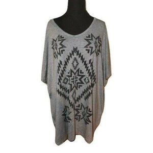 Plus Size Gray Vocal Embellished Southwest Print S